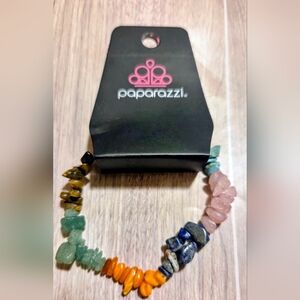 Paparazzi Multicolor Chip Stone Bracelet - Pink, Blue, Green, Orange, Yellow